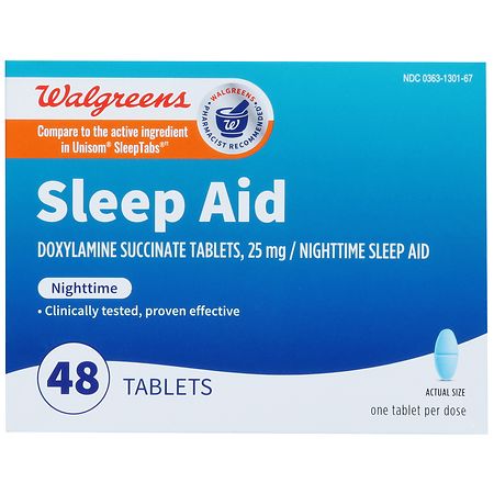 Walgreens Sleep Aid Tablets, Doxylamine Succinate 25 mg