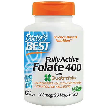 Doctor's Best Fully Active Folate 400 mcg Veggie Caps