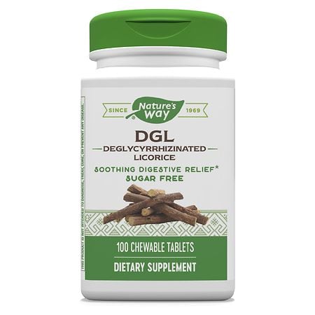 Nature's Way DGL Deglycyrrhizinated Licorice Digestive Relief Chewable Tablets