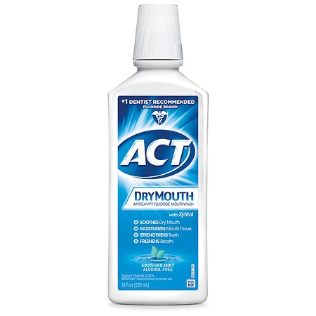 ACT Dry Mouth Mouthwash with Xylitol Soothing Mint