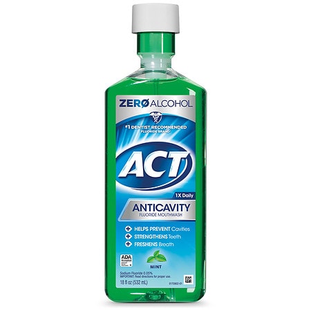 ACT Anticavity Mouthwash, Zero Alcohol Mint