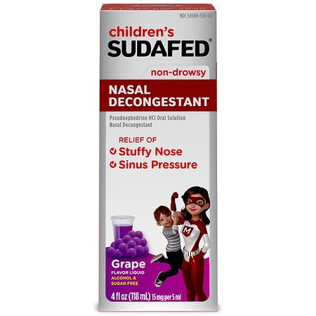 Sudafed Non-Drowsy Nasal Decongestant, Grape Grape