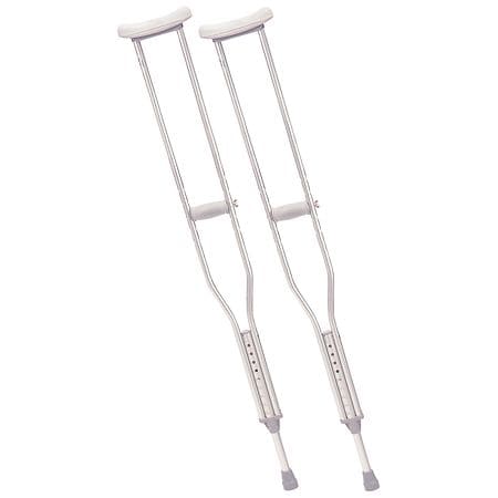 Drive Medical Walking Crutches with Underarm Pad and Handgrip Tall Adult Gray