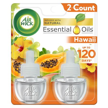 Air Wick Plug In Scented Oil with Essential Oils, Air Freshener Hawaii Exotic Papaya & Hibiscus Flower