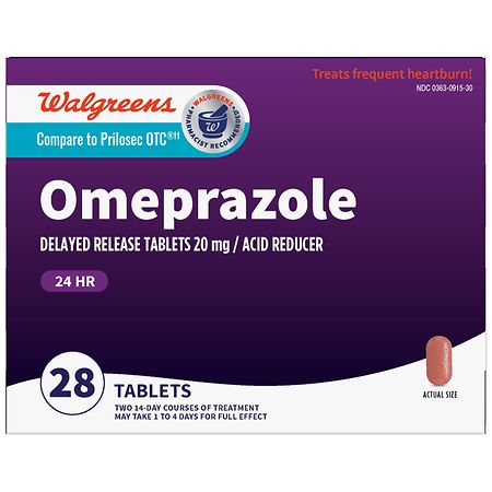 Walgreens Omeprazole Delayed Release Tablets 20 mg, Acid Reducer, For Frequent Heartburn