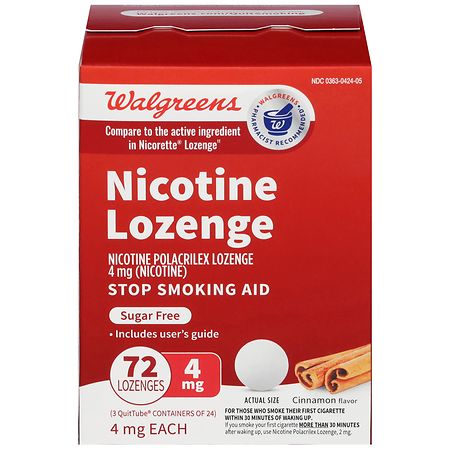 Walgreens Nicotine Polacrilex Lozenge 4 mg Cinnamon