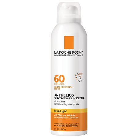 La Roche-Posay Anthelios Ultra Light Sunscreen Lotion Spray Face and Body SPF 60