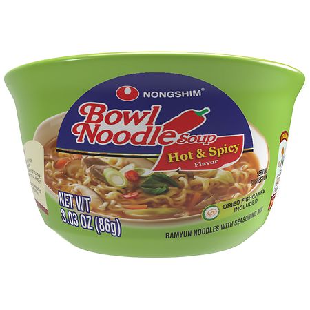 Nongshim Hot & Spicy Bowl Noodle Soup Hot & Spicy Flavor