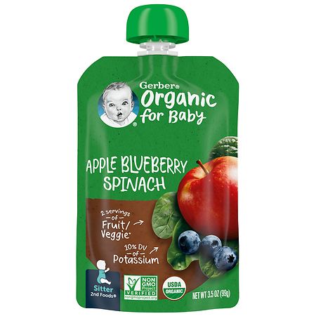 Gerber Organic for Baby Food Apple Blueberry Spinach