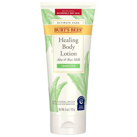 Burt's Bees Ultimate Care Healing Body Lotion with Aloe and Rice Milk for Sensitive Skin
