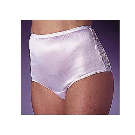 Wearever Reusable Women's Nylon and Lace Incontinence Panty Small White