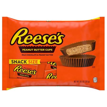 Reese's Snack Size Cups Candy, Individually Wrapped, Gluten Free, Small Bag Milk Chocolate