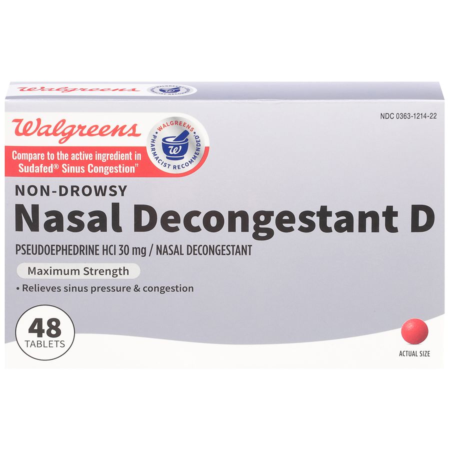 Walgreens Nasal Decongestant D Tablets Walgreens