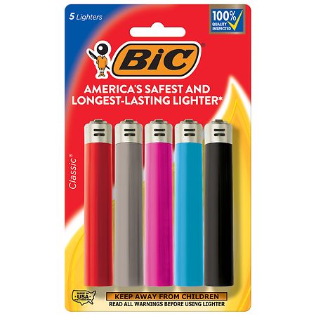 BIC Classic Lighters, Pocket Style, Safe & Child-Resistant