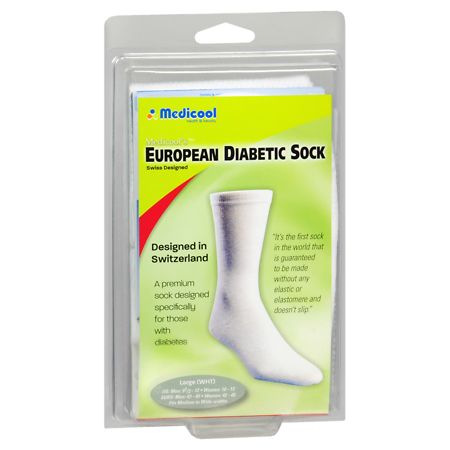 Medicool European Diabetic Comfort Sock White