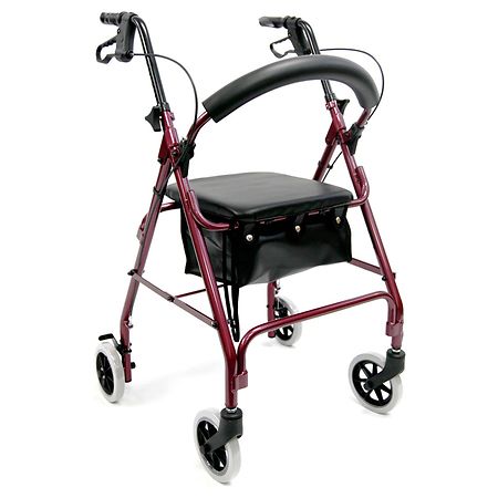Karman R-4600-BD Aluminum Rollator with 6" Casters 18" Seat Width Burgundy