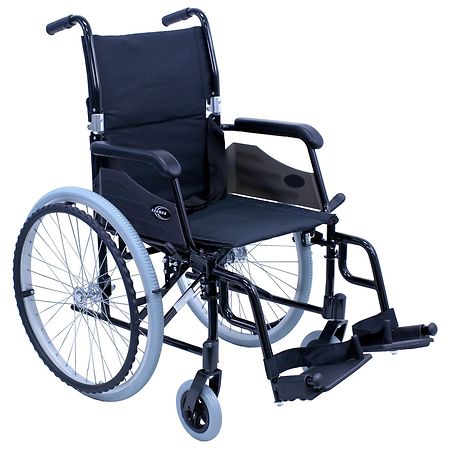 Karman LT-980 Ultra Lightweight Wheelchair With Removable Footrests 18" Seat Width Black