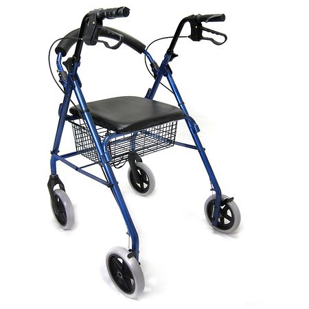 Karman R-4608 Aluminum Rollator, 8 Inches Casters 18" Seat Width Blue