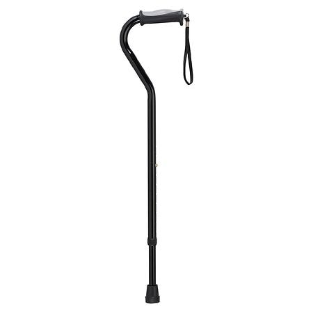 Drive Medical Adjustable Height Offset Handle Cane with Gel Hand Grip Black