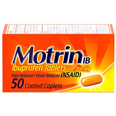 Motrin IB, Ibuprofen 200 mg Tablets for Pain & Fever Relief