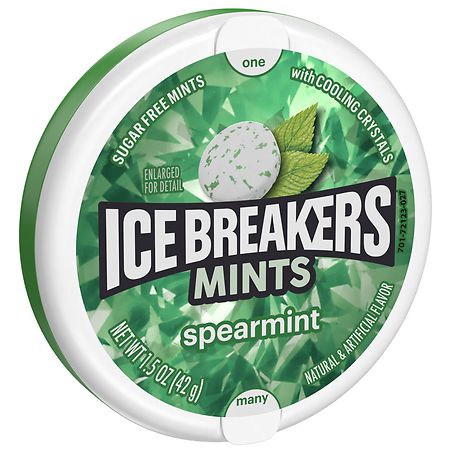 Ice Breakers Sugar Free Breath Mints, Tin Spearmint