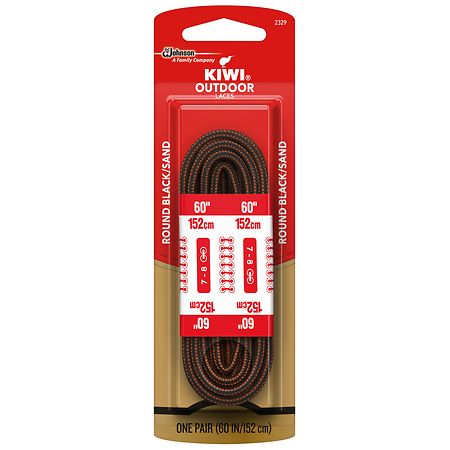 Kiwi Round Boot Laces Black and Brown