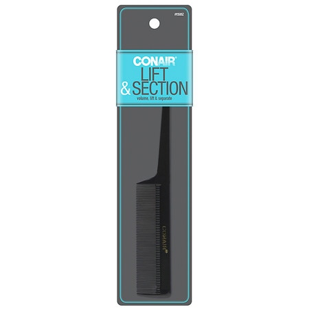 Conair Lift & Style Tail Comb for Sectioning and Styling Black