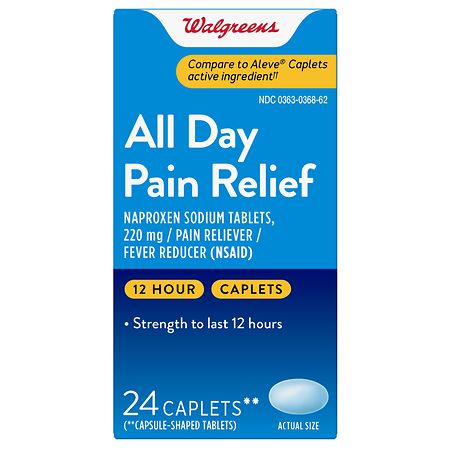 Walgreens All Day Pain Relief, Naproxen Sodium Caplets, 220 mg