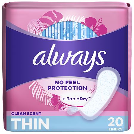 Always Thin No Feel Protection Daily Liners Scented, Regular Absorbency