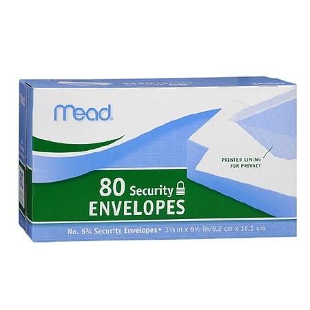 Mead No. 6-3/ 4 Security Envelopes