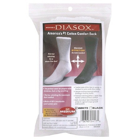 Medicool Diasox Therapeutic Mid Calf Length Socks White