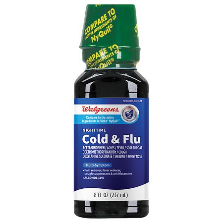Walgreens Nighttime Cold & Flu Relief Liquid Original