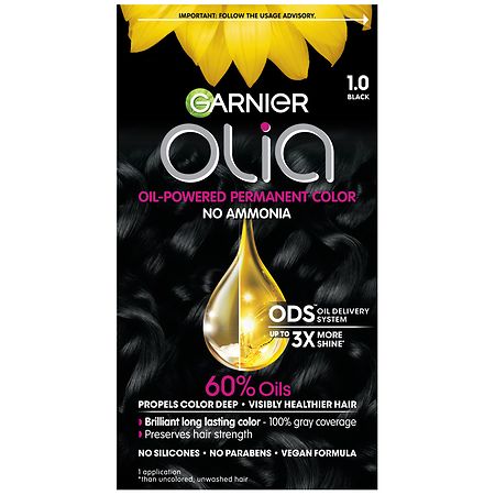 Garnier Olia Oil Powered Ammonia Free Permanent Hair Color 1.0 Black