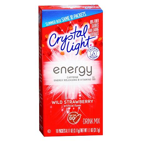 Crystal Light Energy Drink Mix Powder Strawberry