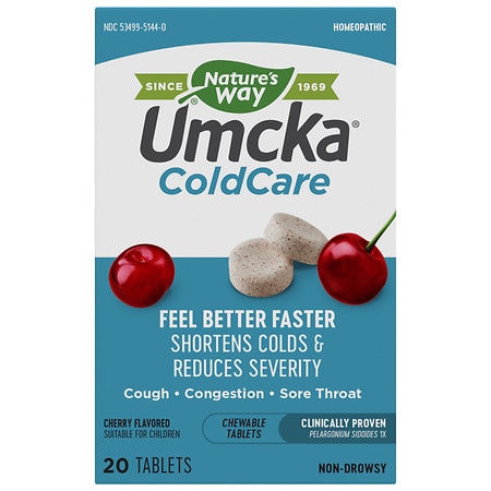 Nature's Way Umcka ColdCare Chewable Tablets Cherry