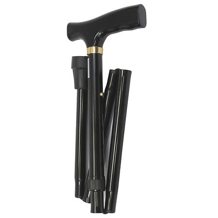 Karman Folding Cane with Luxury Handle Black