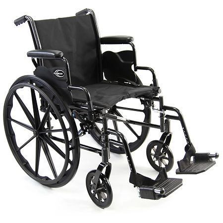 Karman LT-700NT Lightweight Steel Wheelchair with Removable Armrest 16 Inch Seat Width Black