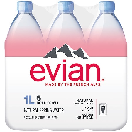 Evian Natural Spring Water Bottles