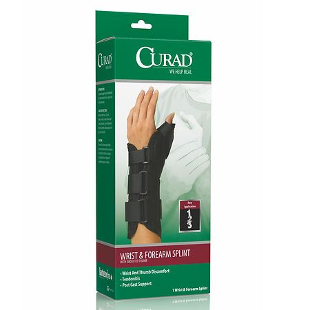 Curad Wrist & Forearm Splint with Abducted Thumb-Right X-Large Black