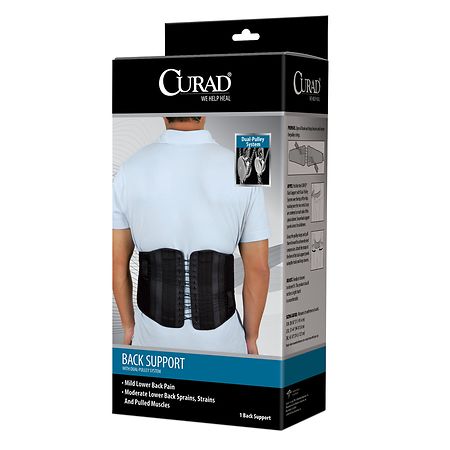 Curad Back Support with Dual-Pulley System Small-Medium Black