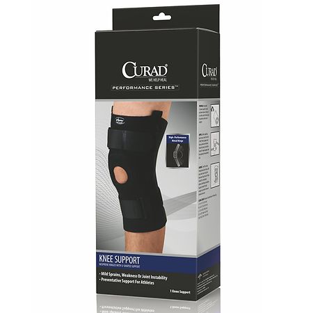 Curad Knee Support Neoprene Hinged with U-Support Large Black