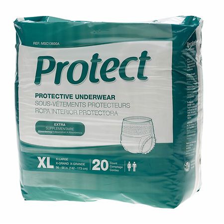 Medline Protect Extra Protective Underwear Moderate X-Large White