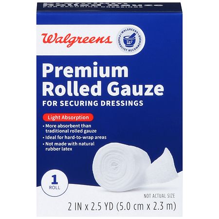 Walgreens Premium Rolled Gauze 2 Inch x 2.5 yd