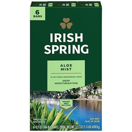 Irish Spring Deodorant Bar Soap for Men Aloe Mist