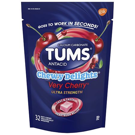 Tums Antacid Chewy Delights Cherry Chews Very Cherry