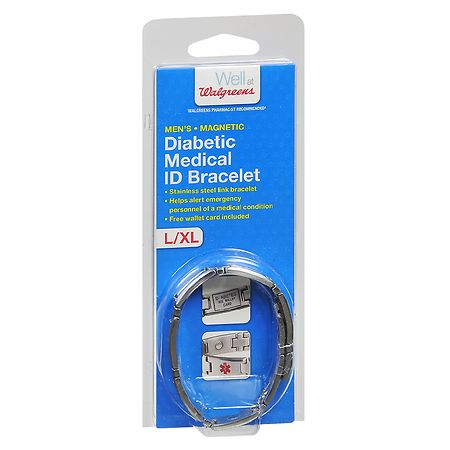 Walgreens Men's Diabetic Medical ID Bracelet L/ XL