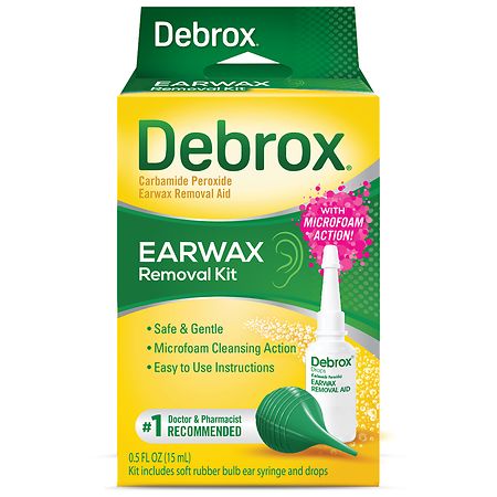 Debrox Earwax Removal Kit, Ear Drops and Bulb Ear Syringe