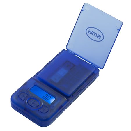 American Weigh Pocket Scale Back-Lit LCD Screen, Removable Protective Cover V2-600 Clear Blue