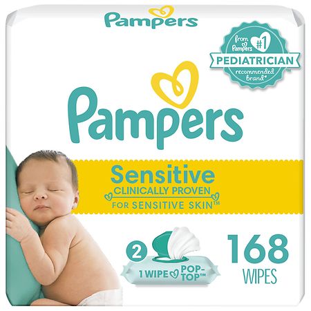 Pampers Baby Wipes Sensitive Perfume Free, 3