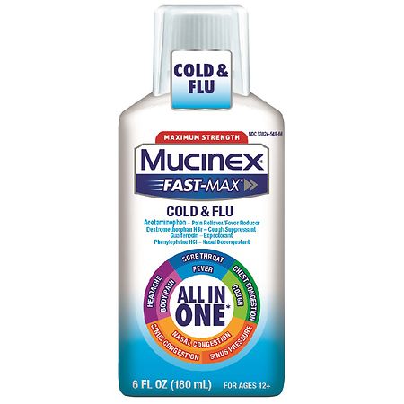 Mucinex Cold & Flu, All in One, Liquid